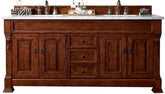 72" Brookfield Warm Cherry Double Bathroom Vanity, James Martin Vanities - vanitiesdepot.com