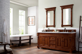 72" Brookfield Warm Cherry Double Bathroom Vanity, James Martin Vanities - vanitiesdepot.com