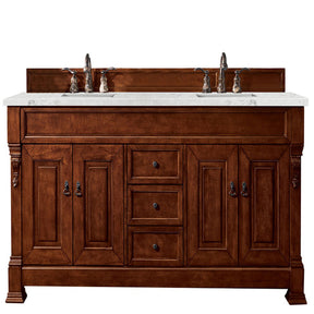 72" Brookfield Double Bathroom Vanity, Warm Cherry