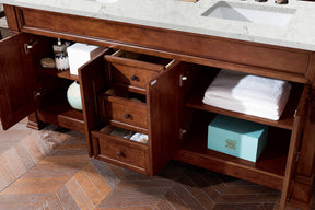 72" Brookfield Double Bathroom Vanity, Warm Cherry