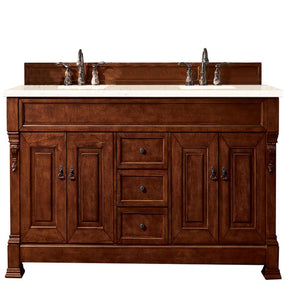 72" Brookfield Double Bathroom Vanity, Warm Cherry