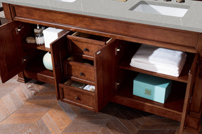 72" Brookfield Double Bathroom Vanity, Warm Cherry