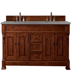 72" Brookfield Double Bathroom Vanity, Warm Cherry