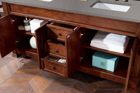 72" Brookfield Double Bathroom Vanity, Warm Cherry