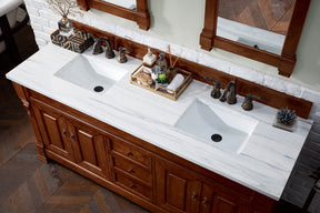 72" Brookfield Warm Cherry Double Bathroom Vanity, James Martin Vanities - vanitiesdepot.com