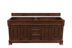 72" Brookfield Warm Cherry Double Bathroom Vanity, James Martin Vanities - vanitiesdepot.com