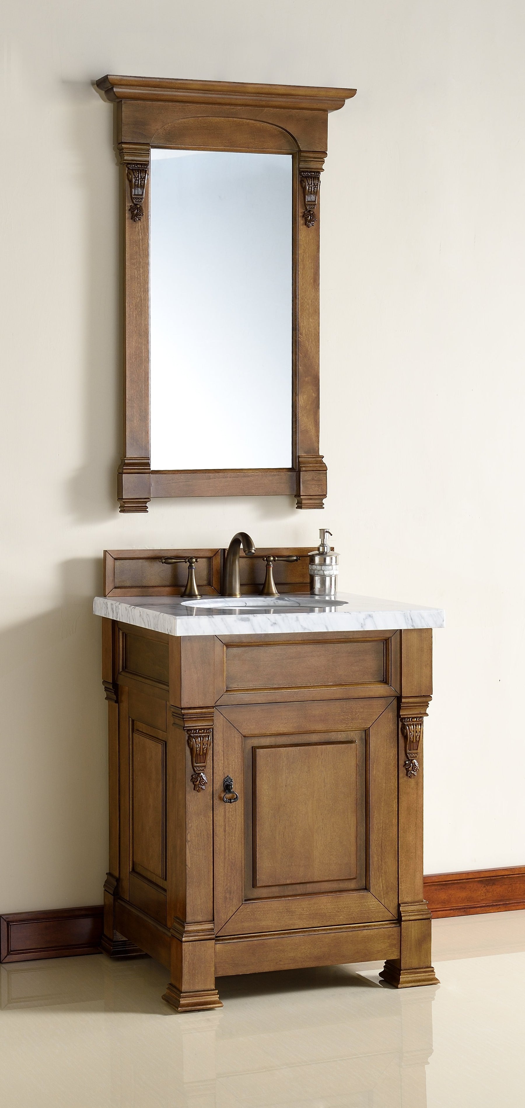 26" Brookfield Country Oak Single Bathroom Vanity, James Martin Vanities - vanitiesdepot.com