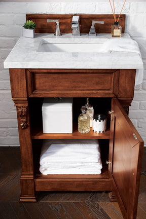 26" Brookfield Warm Cherry Single Bathroom Vanity, James Martin Vanities - vanitiesdepot.com