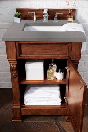 26" Brookfield Single Bathroom Vanity, Warm Cherry