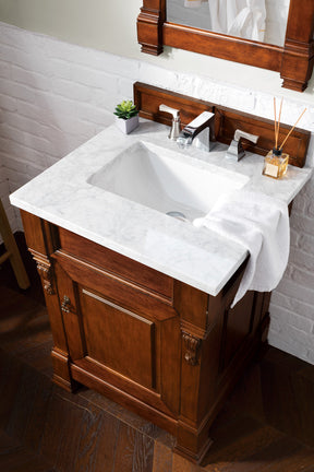 26" Brookfield Warm Cherry Single Bathroom Vanity, James Martin Vanities - vanitiesdepot.com