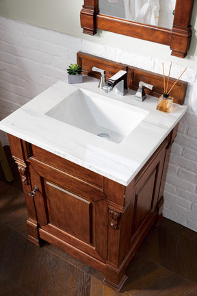 26" Brookfield Warm Cherry Single Bathroom Vanity, James Martin Vanities - vanitiesdepot.com