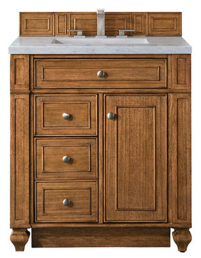 30" Bristol Single Bathroom Vanity, Saddle Brown
