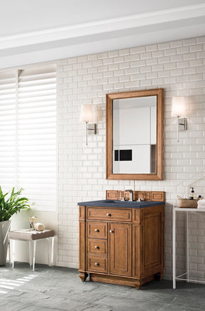 30" Bristol Single Bathroom Vanity, Saddle Brown
