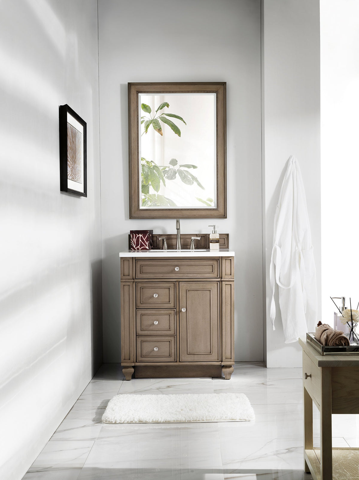 30" Bristol Whitewashed Walnut Single Bathroom Vanity, James Martin Vanities - vanitiesdepot.com