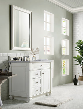 36" Bristol Single Bathroom Vanity, Bright White