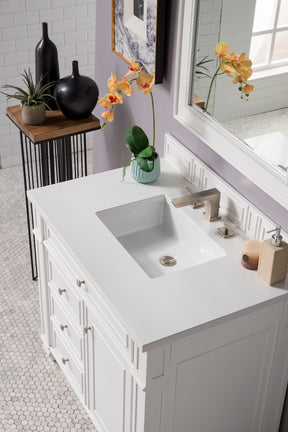 36" Bristol Single Bathroom Vanity, Bright White