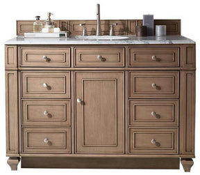 48" Bristol Whitewashed Walnut Single Bathroom Vanity, James Martin Vanities - vanitiesdepot.com