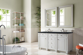 60" Bristol Double Bathroom Vanity, Bright White