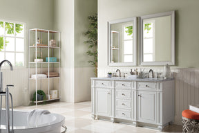 60" Bristol Double Bathroom Vanity, Bright White