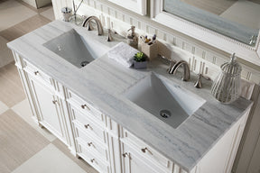 60" Bristol Double Bathroom Vanity, Bright White