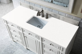 60" Bristol Single Bathroom Vanity, Bright White