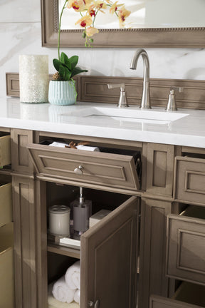 60" Bristol Whitewashed Walnut Single Bathroom Vanity, James Martin Vanities - vanitiesdepot.com