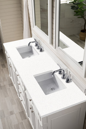 72" Bristol Double Bathroom Vanity, Bright White