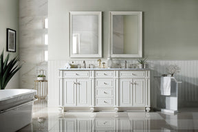 72" Bristol Double Bathroom Vanity, Bright White