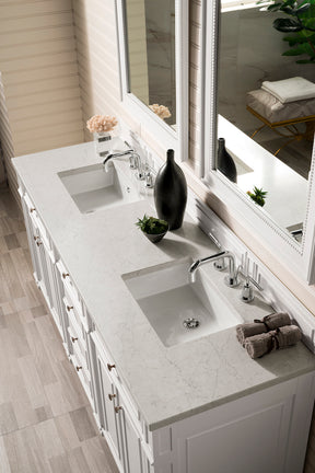 72" Bristol Double Bathroom Vanity, Bright White