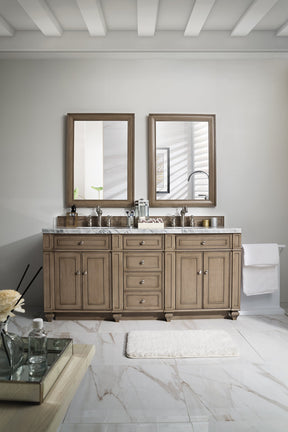 72" Bristol Whitewashed Walnut Double Bathroom Vanity, James Martin Vanities - vanitiesdepot.com