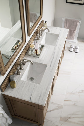 72" Bristol Whitewashed Walnut Double Bathroom Vanity, James Martin Vanities - vanitiesdepot.com