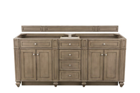 72" Bristol Whitewashed Walnut Double Bathroom Vanity, James Martin Vanities - vanitiesdepot.com