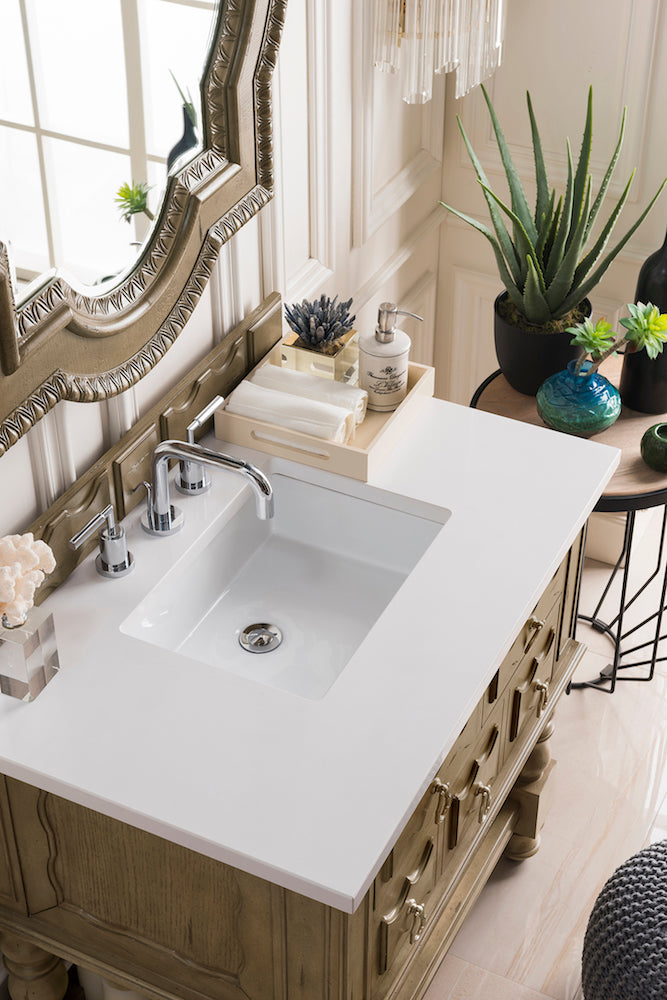 36" Castilian Single Sink Bathroom Vanity,  Empire Gray