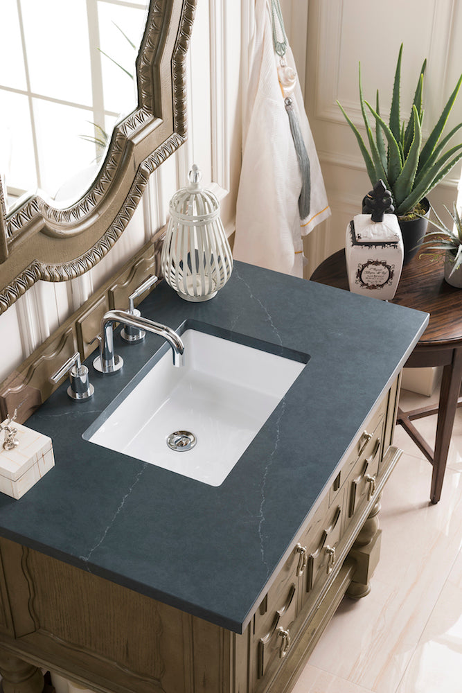 36" Castilian Single Sink Bathroom Vanity,  Empire Gray