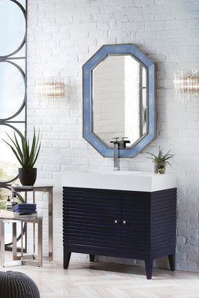 36" Linear Single Sink Bathroom Vanity, Victory Blue