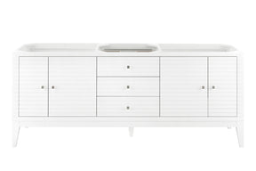 72" Linear Double Sink Bathroom Vanity, Glossy White