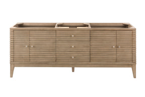 72" Linear Single Sink Bathroom Vanity, Whitewashed Walnut