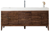 72" Linear Single Sink Bathroom Vanity, Mid Century Walnut