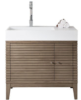 36" Linear Single Sink Bathroom Vanity, James Martin Vanities - vanitiesdepot.com