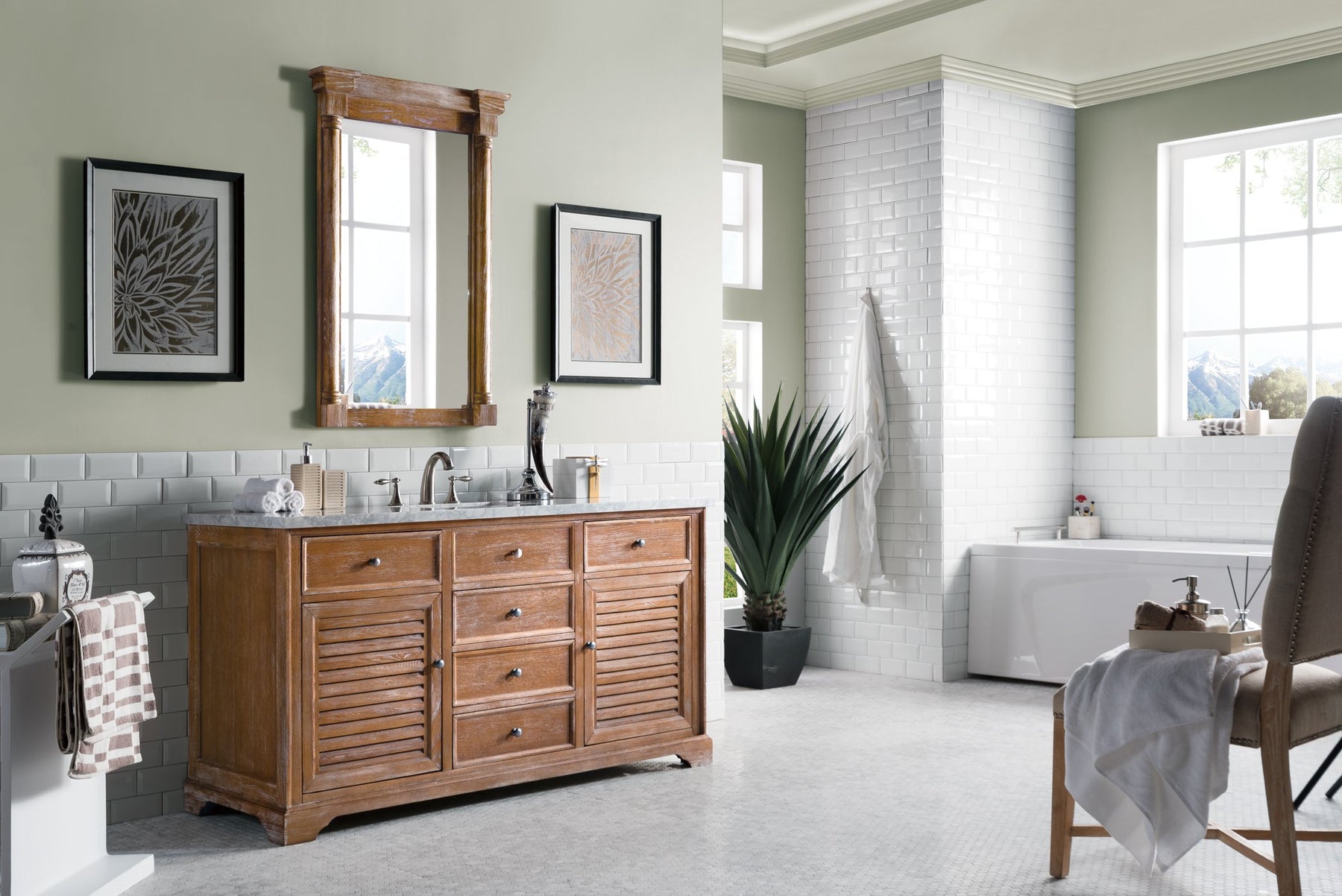 60" Savannah Driftwood Single Bathroom Vanity, James Martin Vanities - vanitiesdepot.com