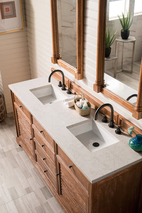 72" Savannah Double Sink Bathroom Vanity, Driftwood