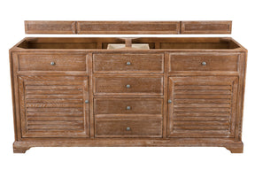 72" Savannah Double Sink Bathroom Vanity, Driftwood