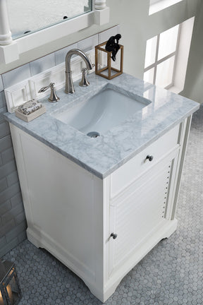 26" Savannah Single Bathroom Vanity, Bright White