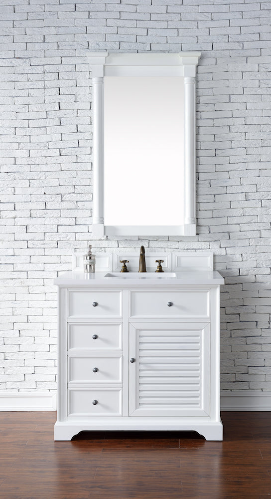 36" Savannah Single Bathroom Vanity, Bright White