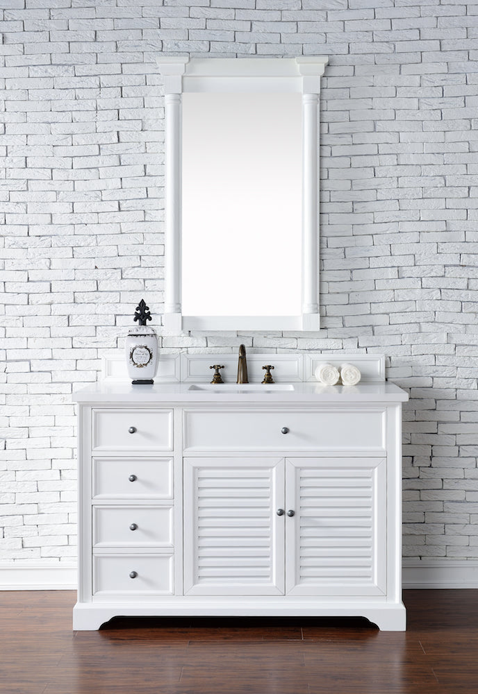 48" Savannah Single Bathroom Vanity, Bright White