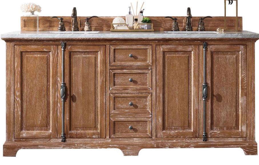 72" Providence Double Sink Bathroom Vanity, Driftwood