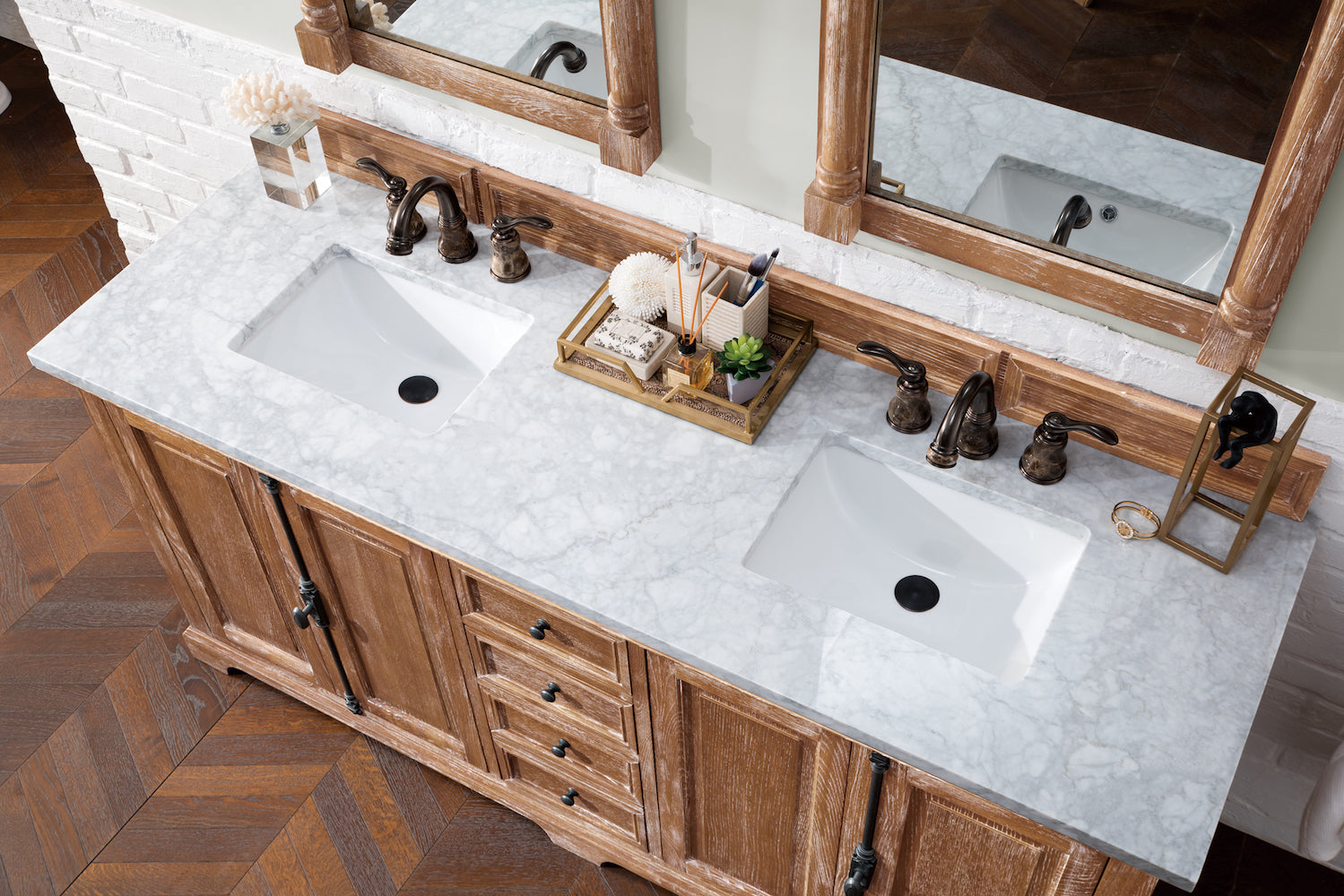 72" Providence Double Sink Bathroom Vanity, Driftwood