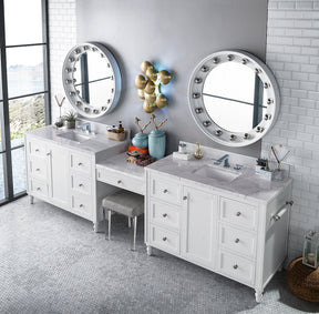 122" Copper Cove Encore Double Sink Bathroom Vanity, Bright White