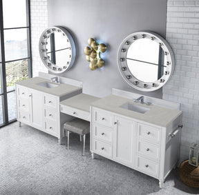 122" Copper Cove Encore Double Sink Bathroom Vanity, Bright White