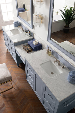 122" Copper Cove Encore Silver Gray Double Sink Bathroom Vanity, James Martin Vanities - vanitiesdepot.com